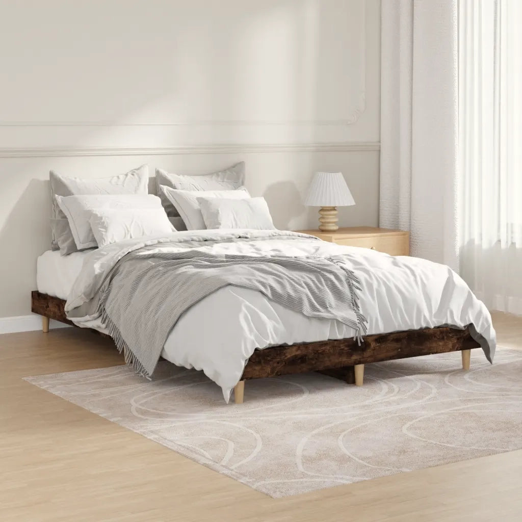Giroletto senza Materasso-Struttura Letto Rovere Fumo 120x190 cm in Truciolato 296843