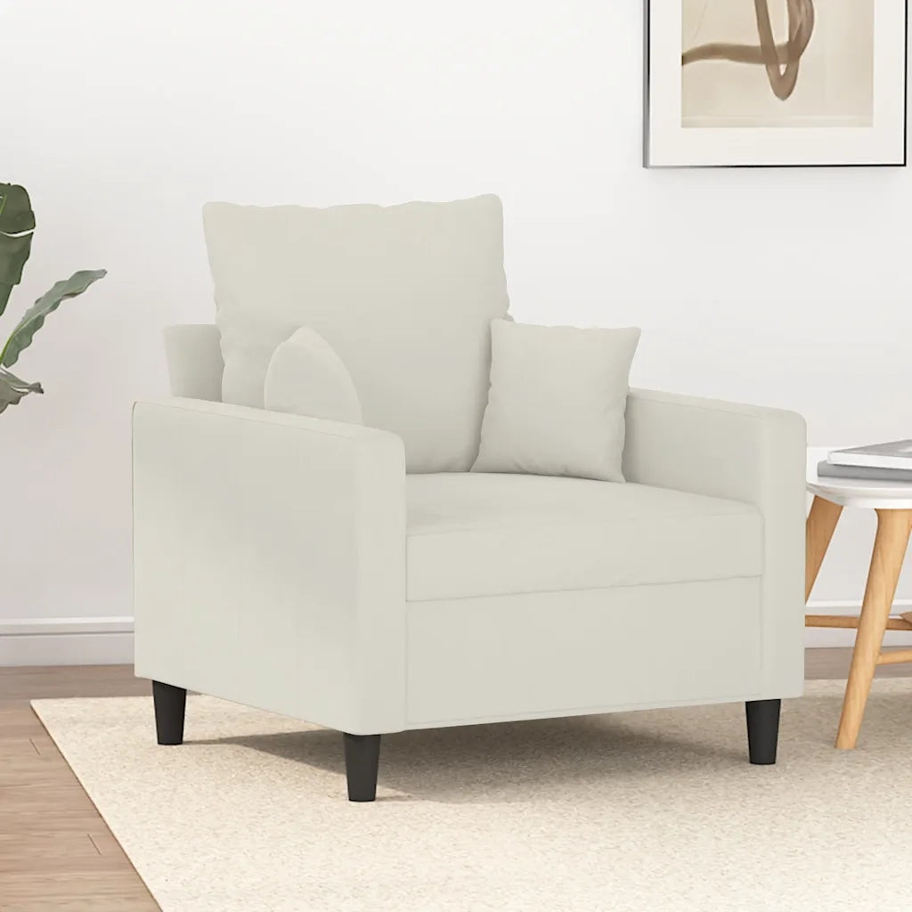 Poltrona Crema 60 cm Velluto 359291