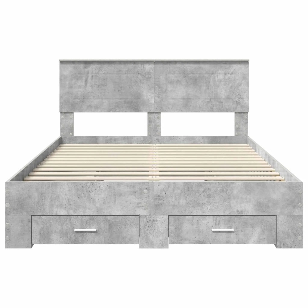Struttura del letto con testiera Grigio cemento 150 x 200 cm 3408250