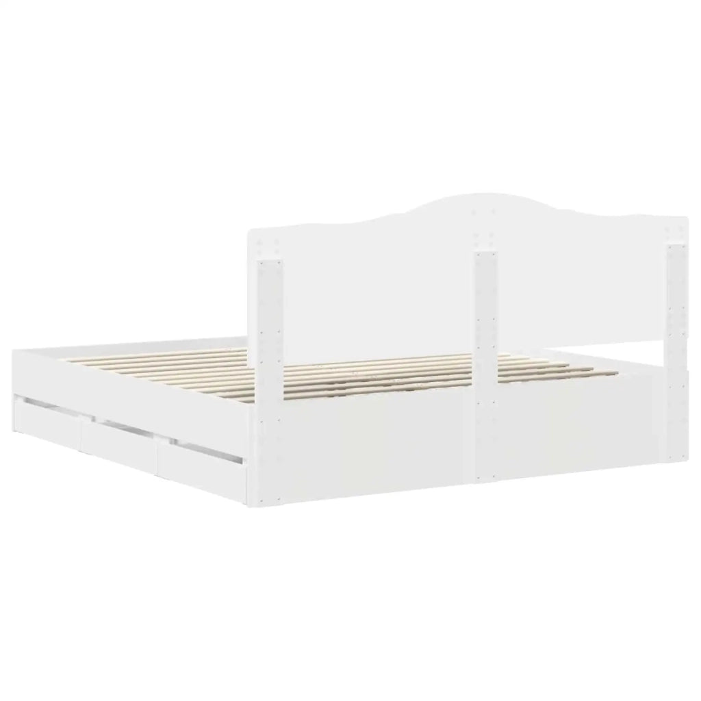 Struttura del letto-Giroletto-Rete del Letto Bianco 180 x 200 cm Legno Ingegnerizzato 580080