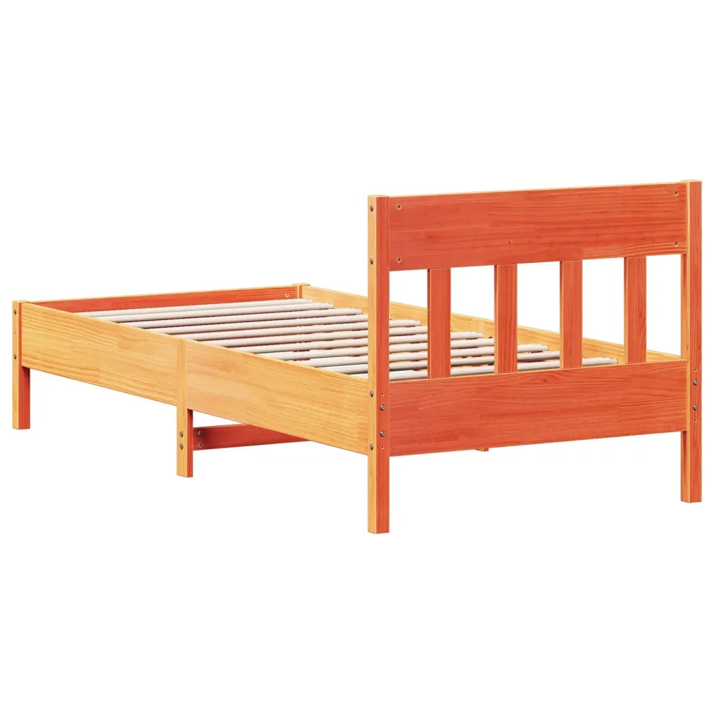 Letto senza Materasso-Struttura Letto Marrone Cera 90x200 cm Legno di Pino 493282