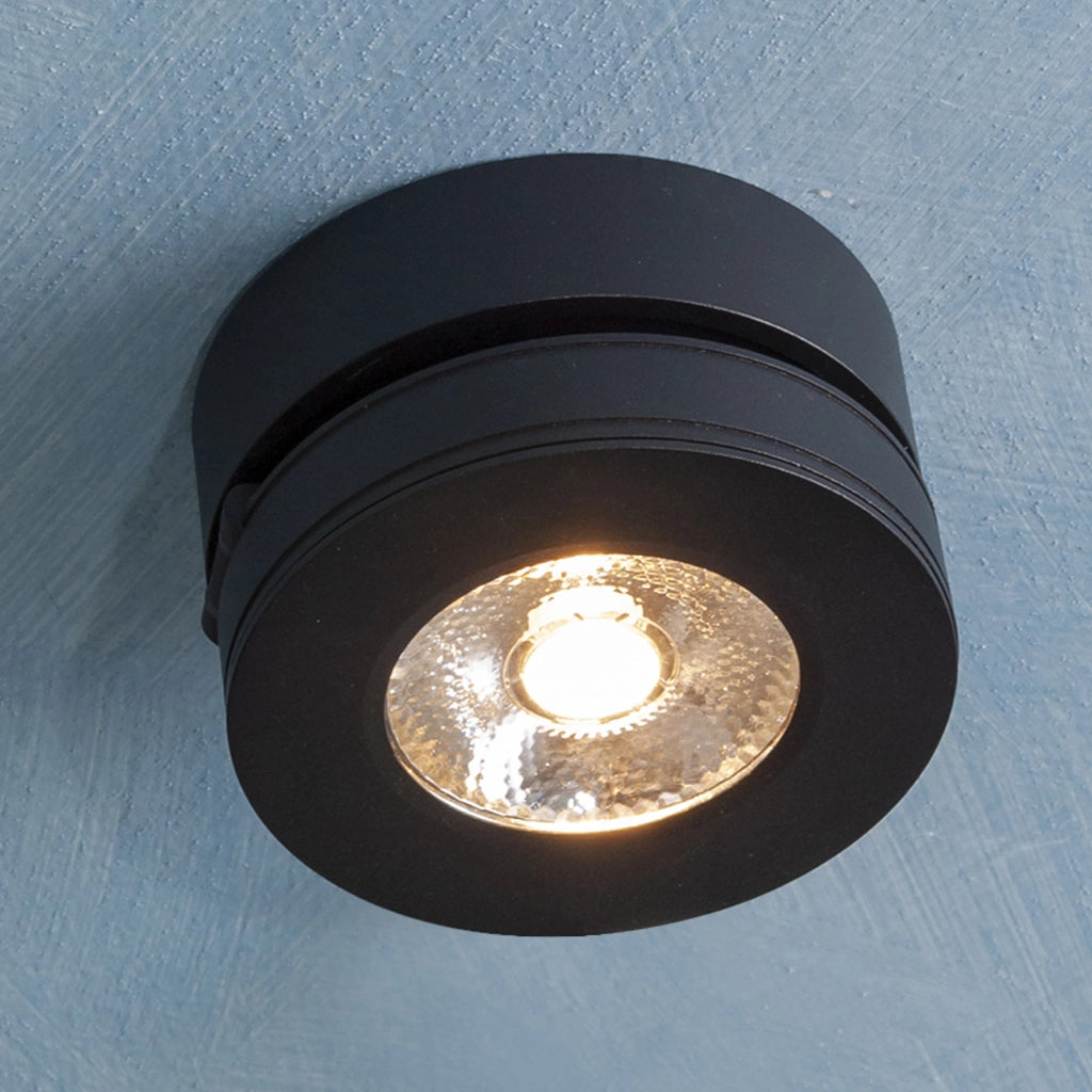 Lampada LED spot 7W applique moderno muro parete faretto luce soffitto orientabile vetrine negozio RA>90 230V NERO 4000K