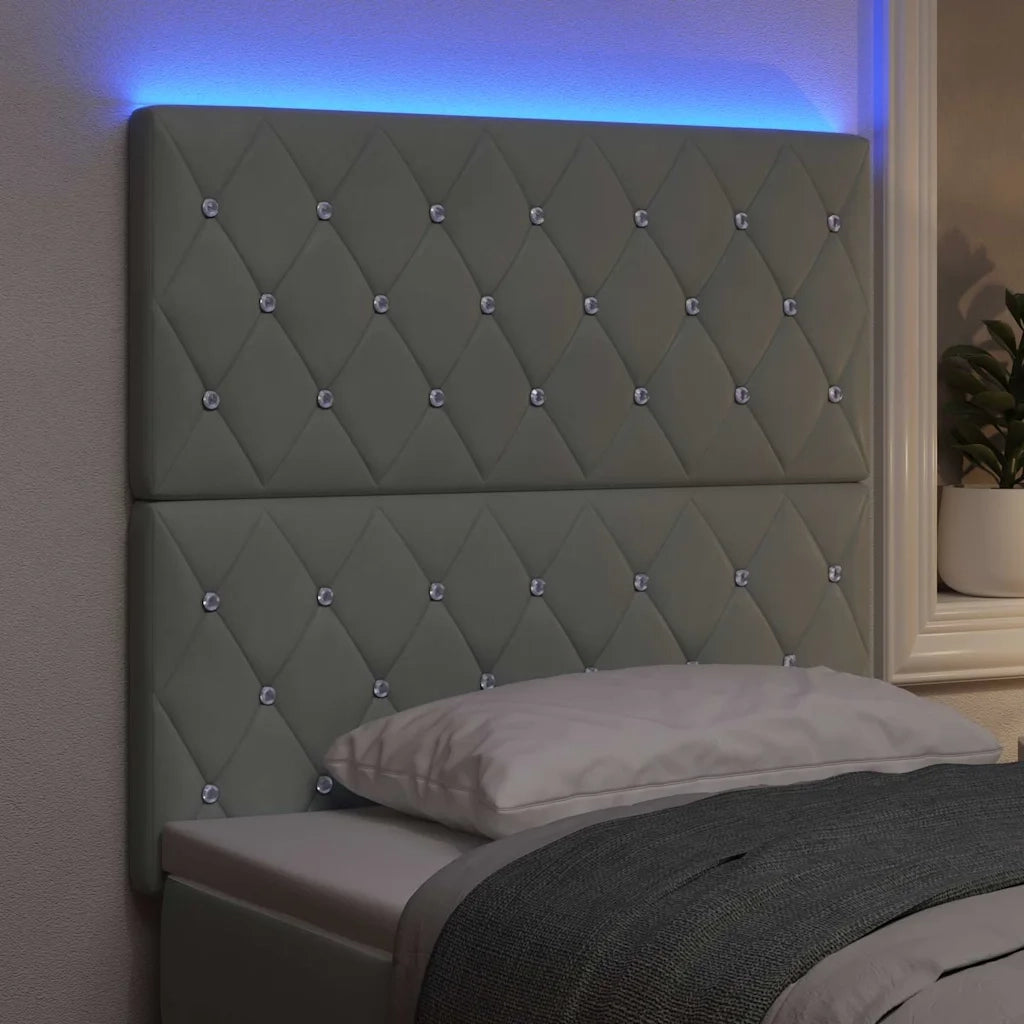 Testiera | Testata LED con strisce LED Grigio chiaro 100 cm Velluto