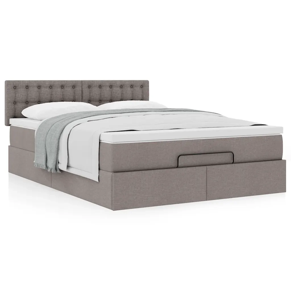 Pouf Letto con Materasso Tortora 140x190 cm in Tessuto 3311626