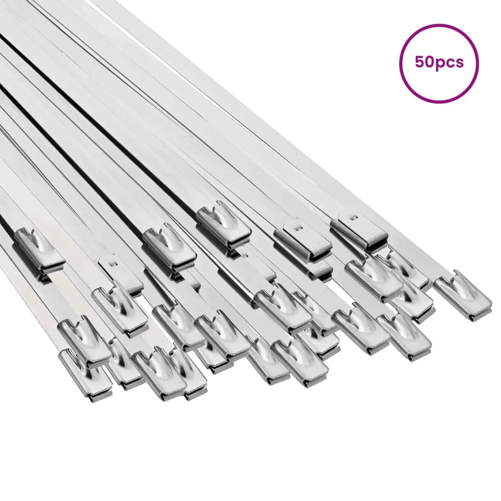 Fascetta per Cavi 50 pz 4,6 x 350 mm Argento 42029298