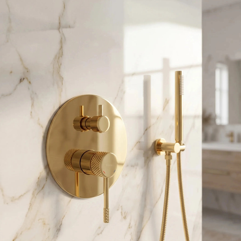 Set Doccia Da Incasso Rea Venti Gold + Box
