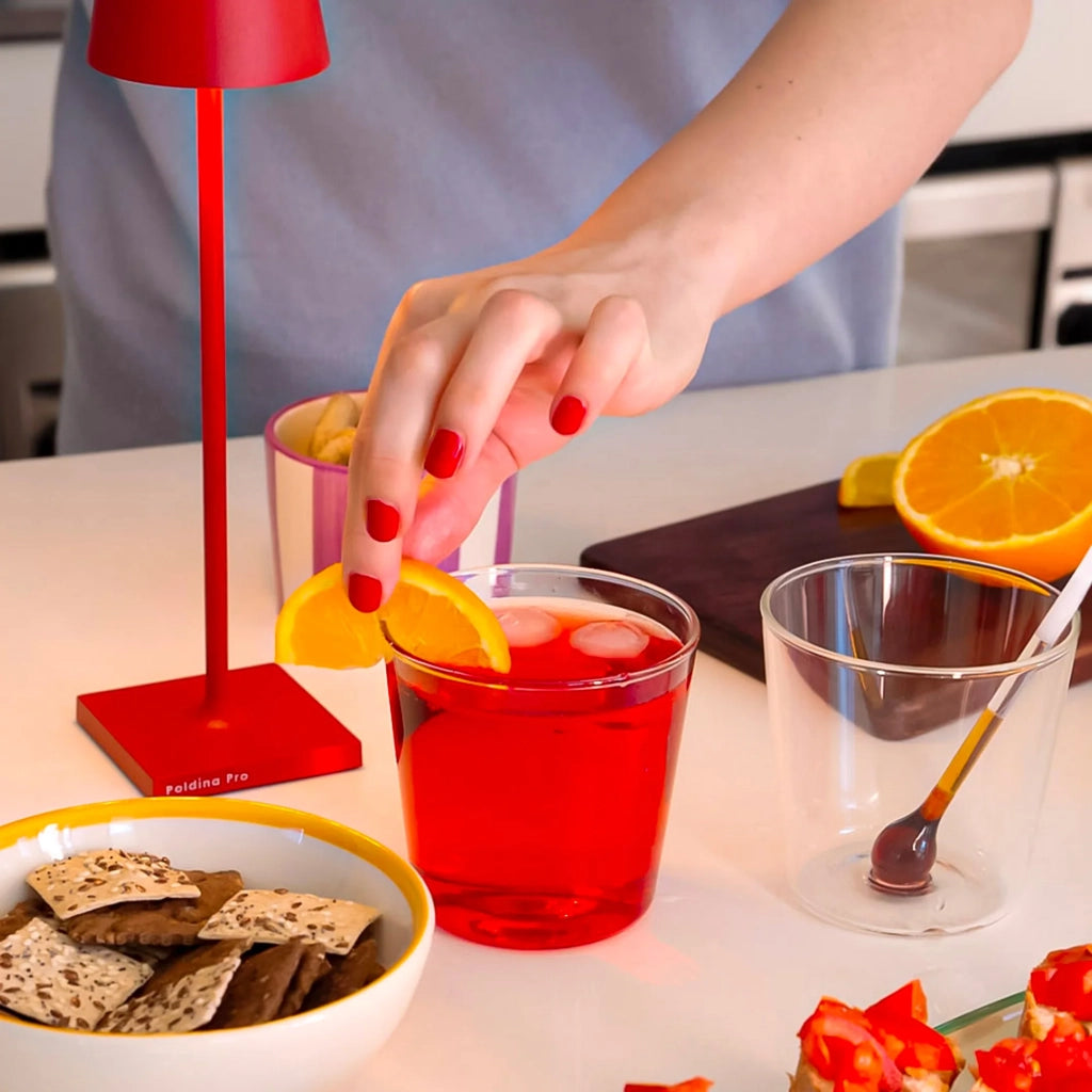 Spritzometro Tumbler Misurino - Set 2 Bicchieri + Dosatore per Spritz, Vetro Decorato, Made in Italy - Zafferano Italia