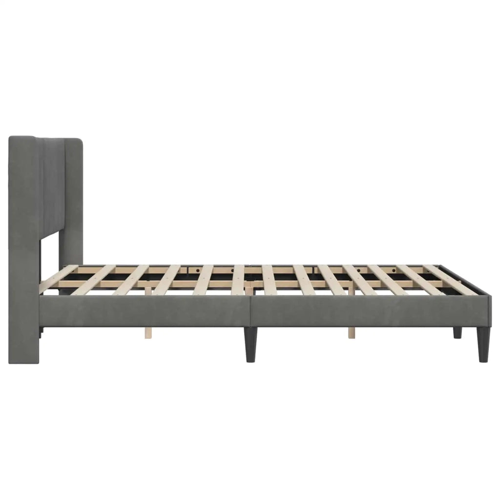 Struttura del letto-Giroletto Grigio Scuro 140 x 190 cm Velluto 241194