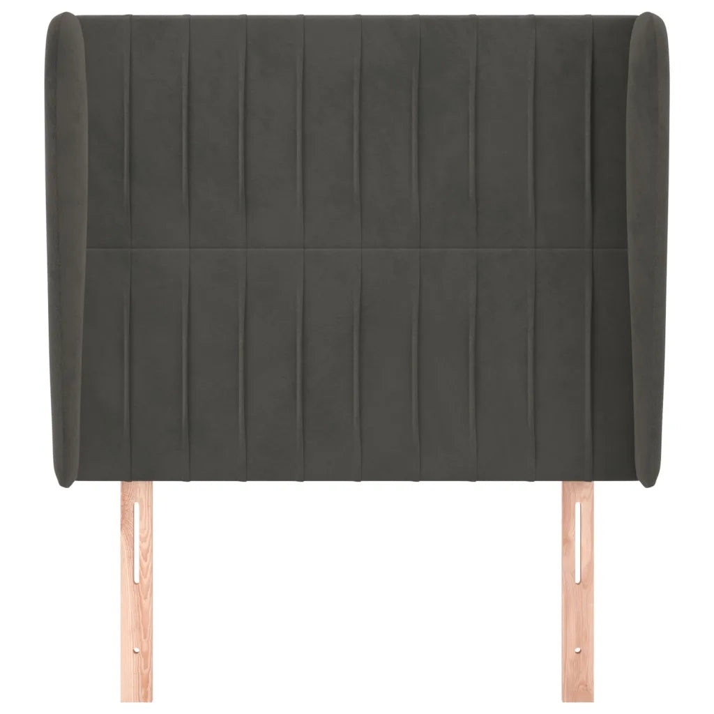 Testiera ad Orecchio Grigio Scuro 93x23x118/128 cm in Velluto 3118231
