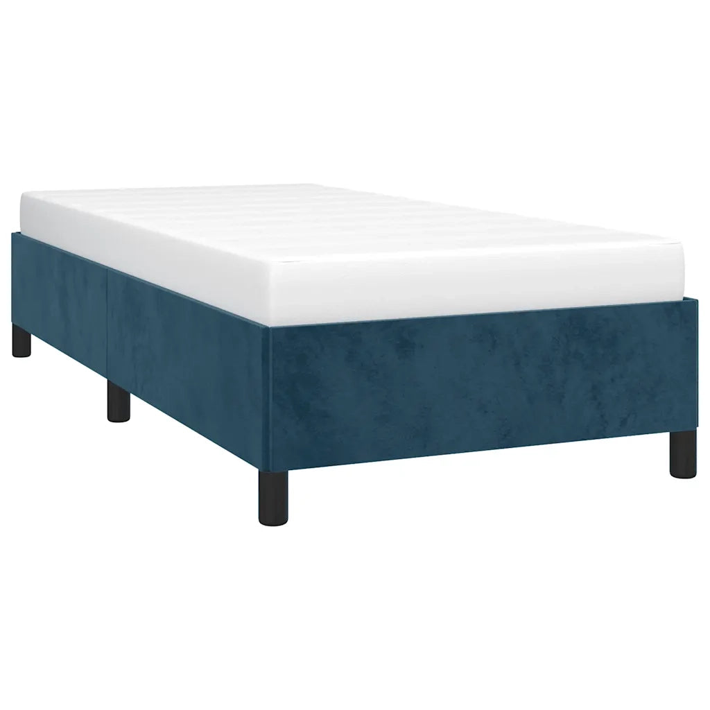 Letto singolo | Letto per adulti | Giroletto senza Materasso Blu Scuro 90x200 cm in Velluto