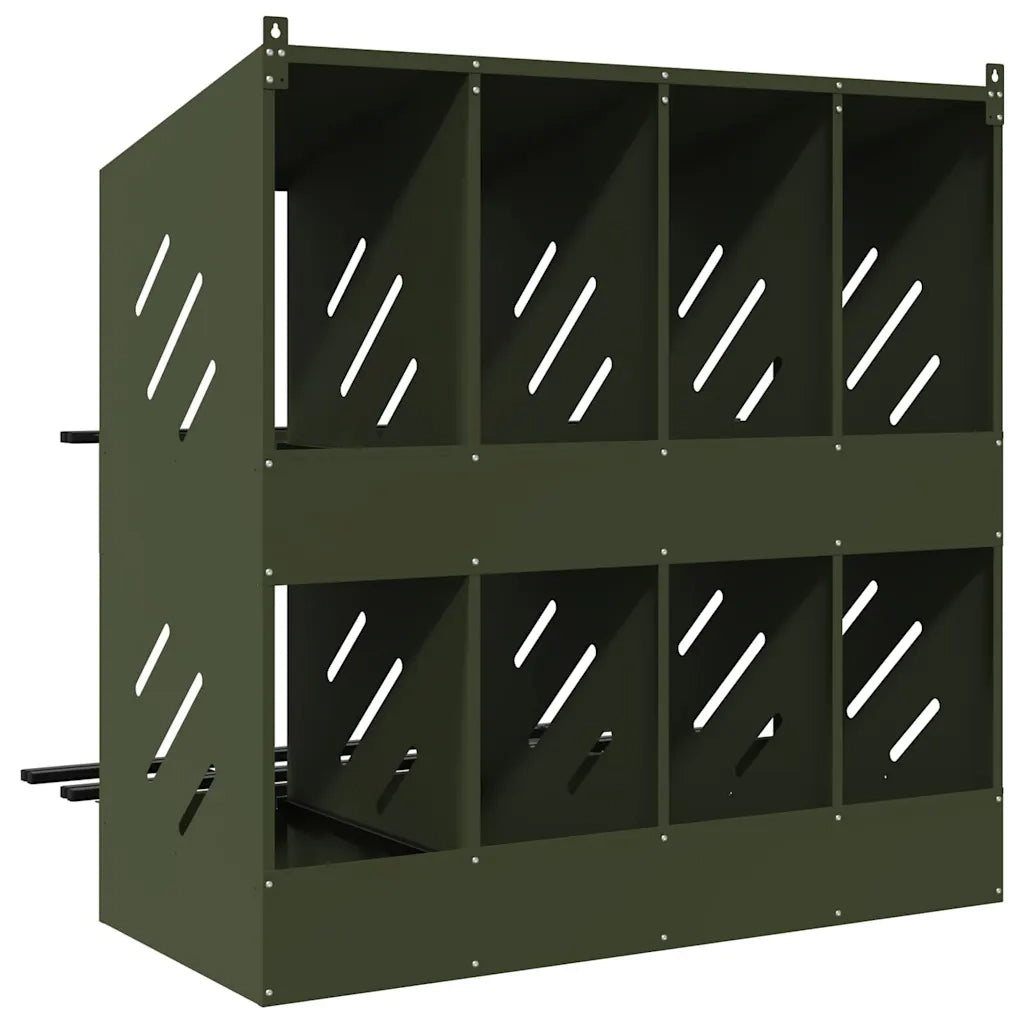 Nido per Polli con 8 Scomparti in Metallo Verde Oliva CFW6710251