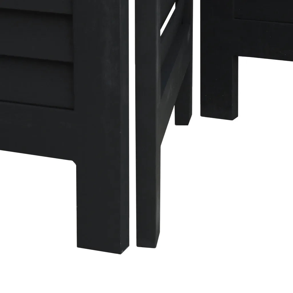 Divisorio Ambienti | Divider per stanze | Paravento 5 Pannelli Nero Legno Massello di Paulownia