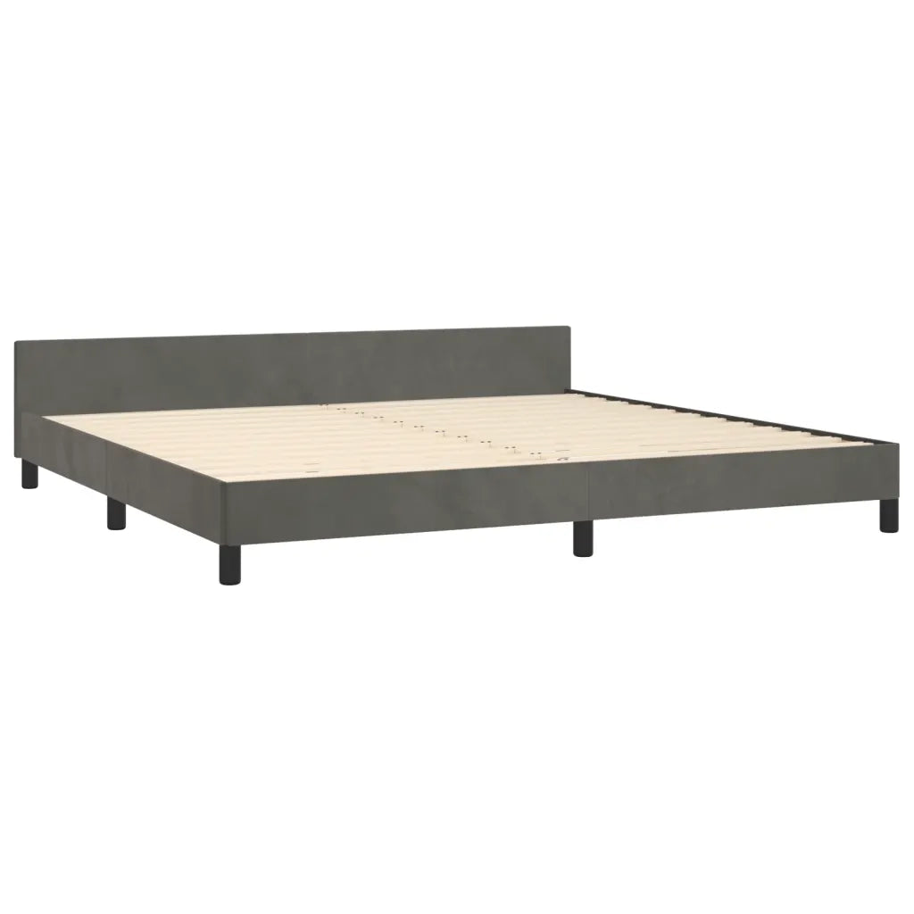 Giroletto senza Materasso-Struttura Letto Grigio Scuro 200x200 cm Velluto 537973