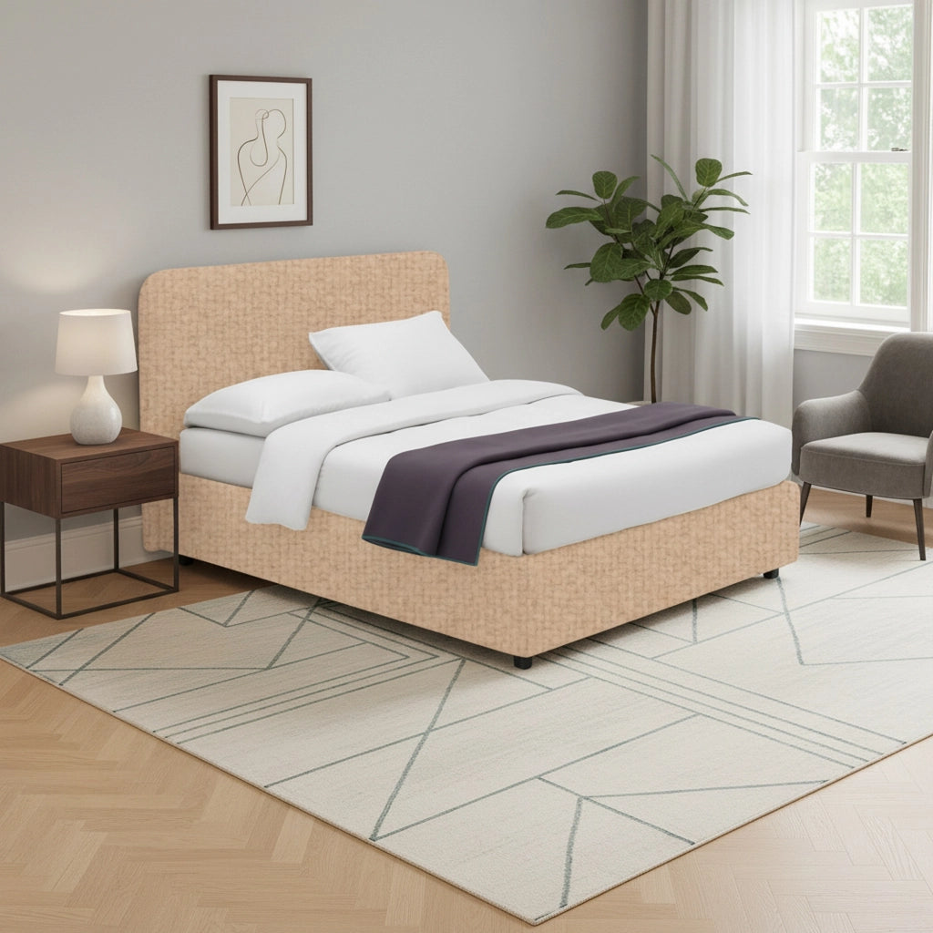 Slough, Letto Singolo Sfoderabile Made in Italy, Beige