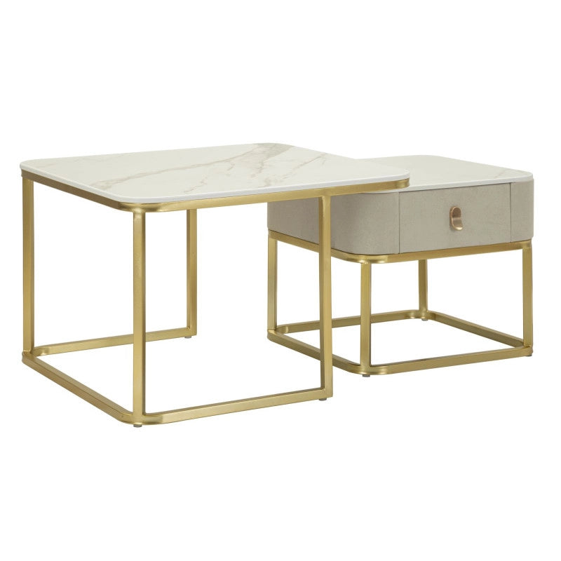Tavoli Da Caffe' Beauty Coppia cm 70x70x48-50x50x43,5