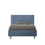 BS COM Letto una piazza e mezza contenitore imbottito 120x210 microfibra blu