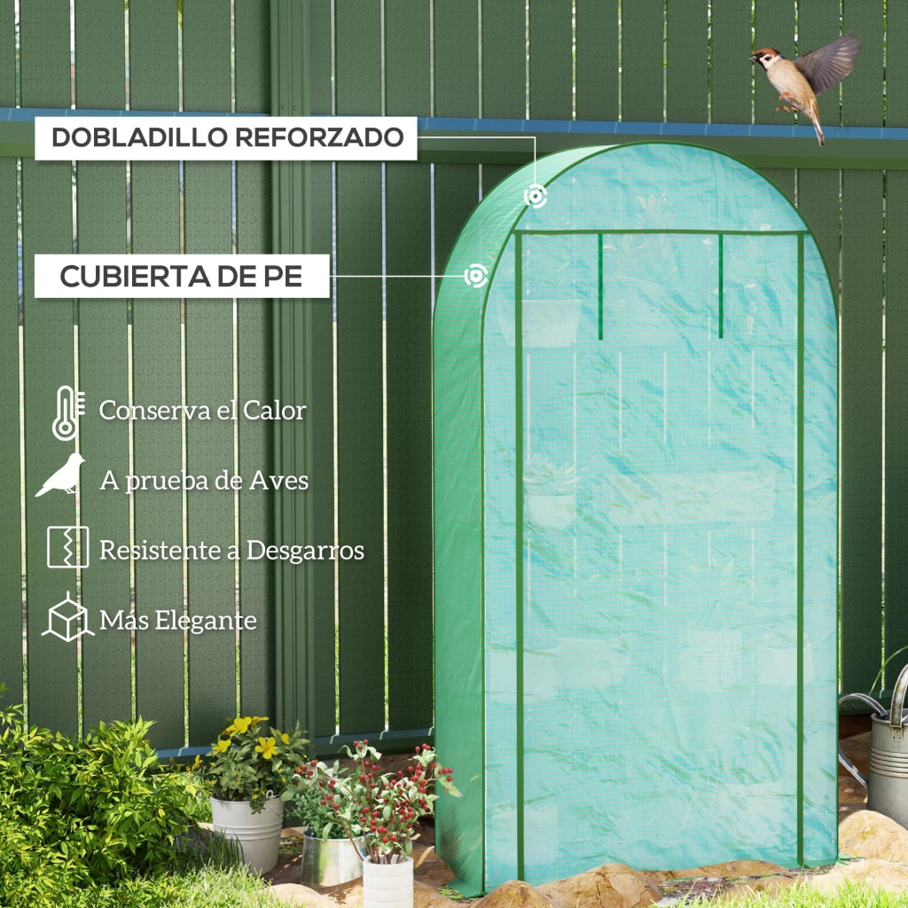 Serra da Giardino con 4 Ripiani ¨C Xylo ¨C Struttura Acciaio e Copertura PE Verde 105x45x160 cm