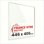 446 x 406 x 4 mm - Vetro per stufa a legna - vetro camino di ricambio - vetro per caminetto resistente al fuoco - France Vitre