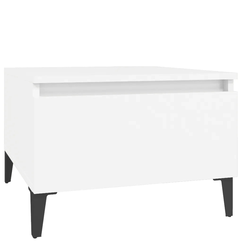 Tavolini Bianchi 2pz 50x46x35 cm in Legno Multistrato 819517
