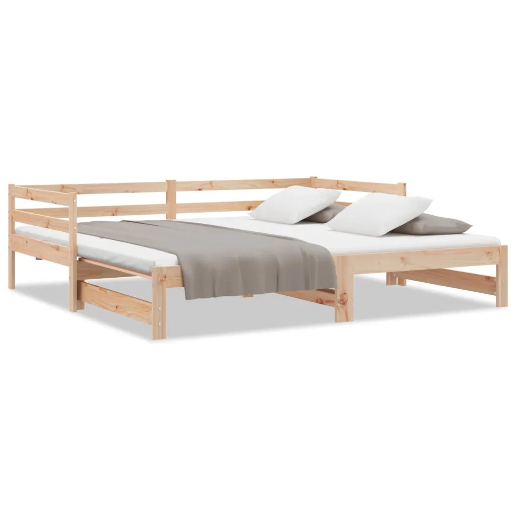 Divano letto | Sof¨¤ letto | Letto singolo Estraibile in Legno Massello di Pino 2x(90x200) cm