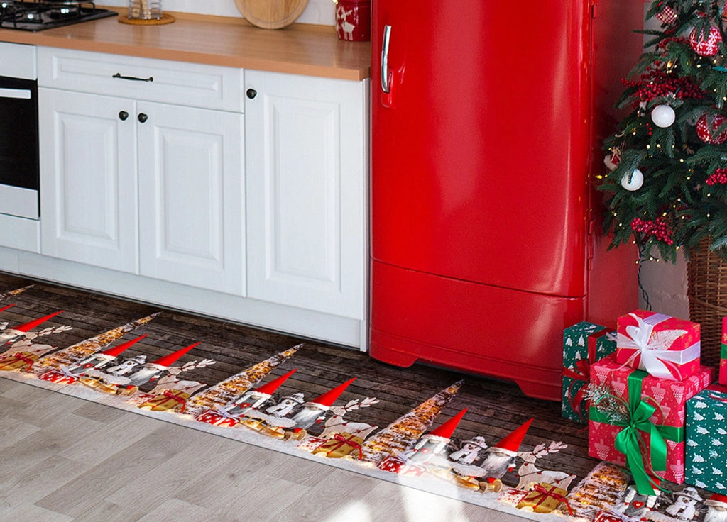 Tappeto Passatoia Cucina Antiscivolo Sottolavello Digitale Natale Snowman - 52x400 - Snowman