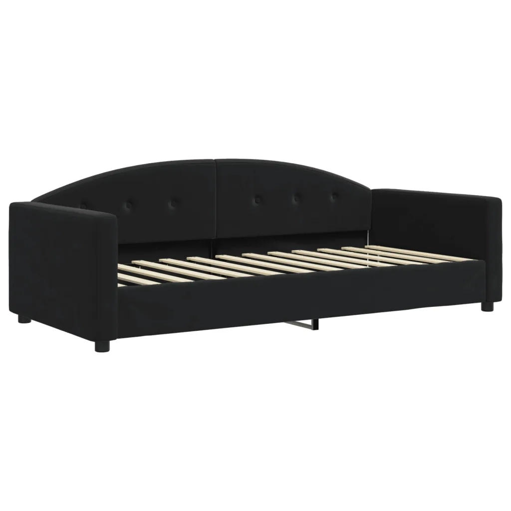 Divano Letto con Materasso-Sofa Letto-Daybed Nero 90x200 cm in Velluto 799583