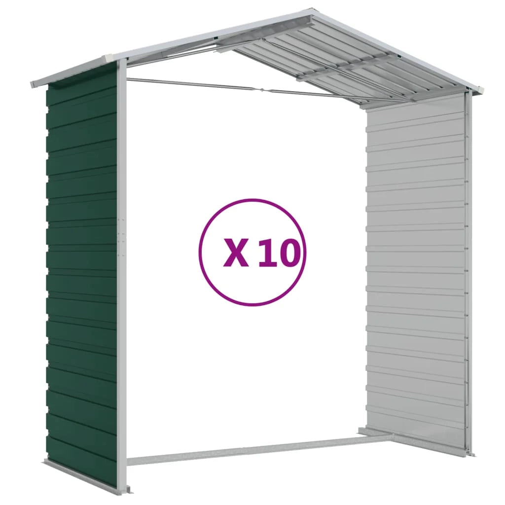 Casetta da giardino cabina ripostiglio casetta da esterno robusta casetta per attrezzi 191 x 895 x 198 cm acciaio zincato verde 02_0022356