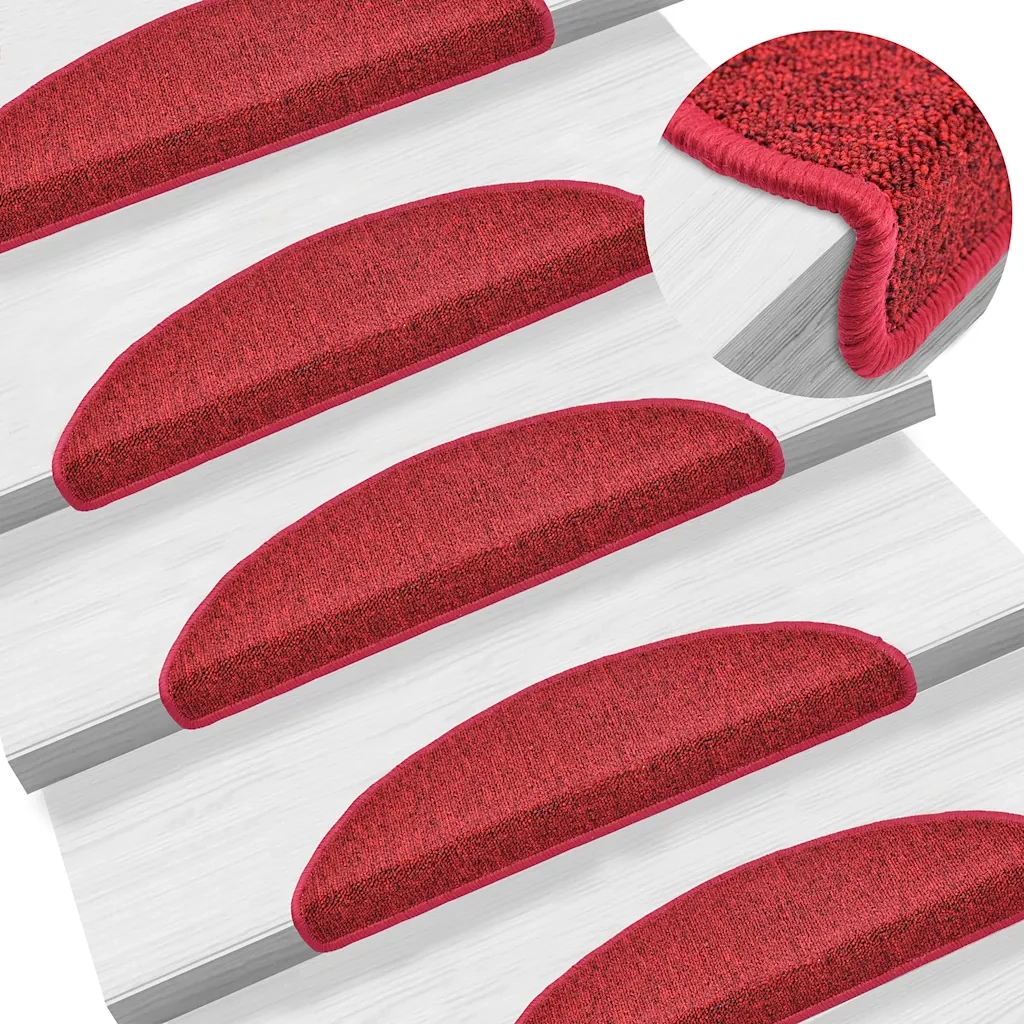 Tappetini per scale 20 pz | Gradini per Scale 56x17x3 cm Rossi semicircolari