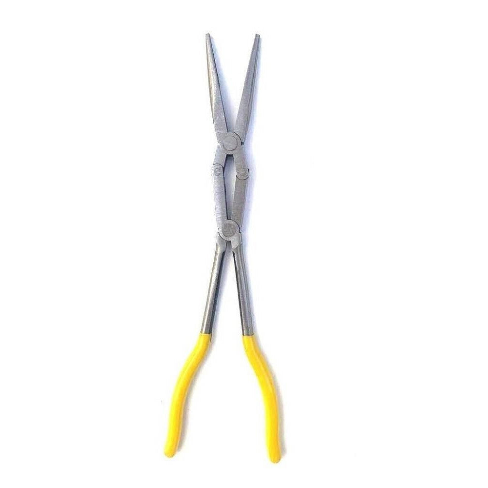 Trade Shop - Pinza Extra Lunga 340mm Becchi Lunghi Dritto A Doppio Snodo Per Valvole Molle -