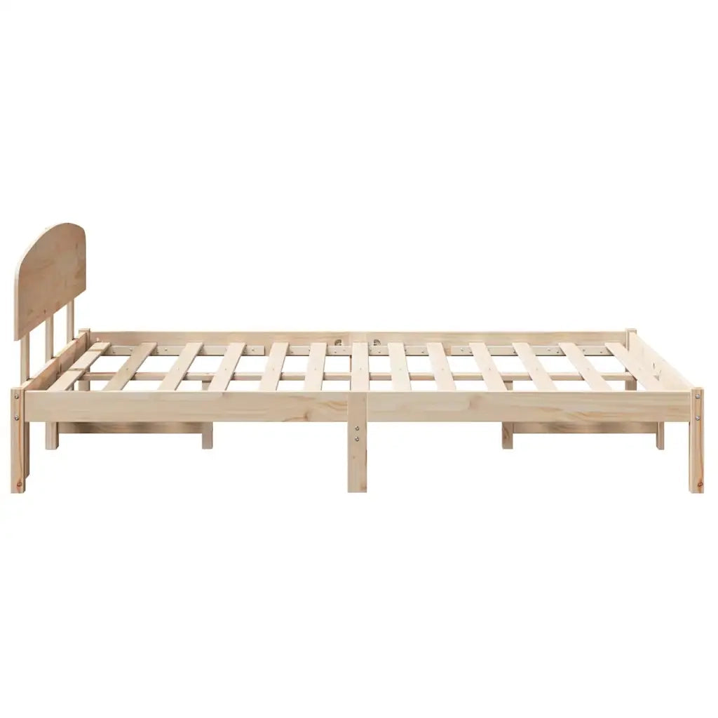Struttura del letto-Giroletto Naturale 140 x 190 cm Pino massello 610005