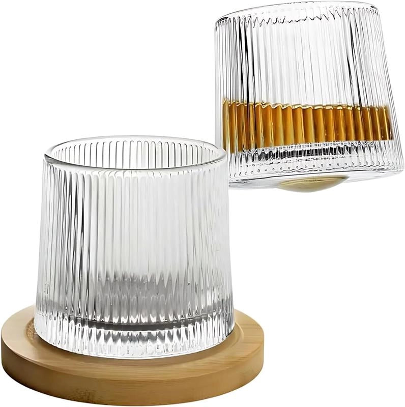SET 4 BICCHIERI PER LIQUORE VETRO BILICO CON BASE IN LEGNO 4 PZ, 160 ML 10 X 8 CM