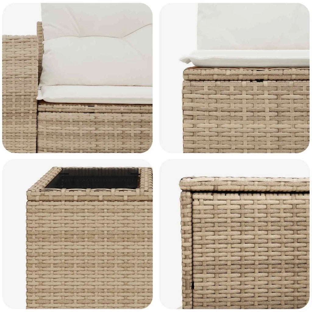 Set di divani 8 pz Beige e Bianco Crema 3448338