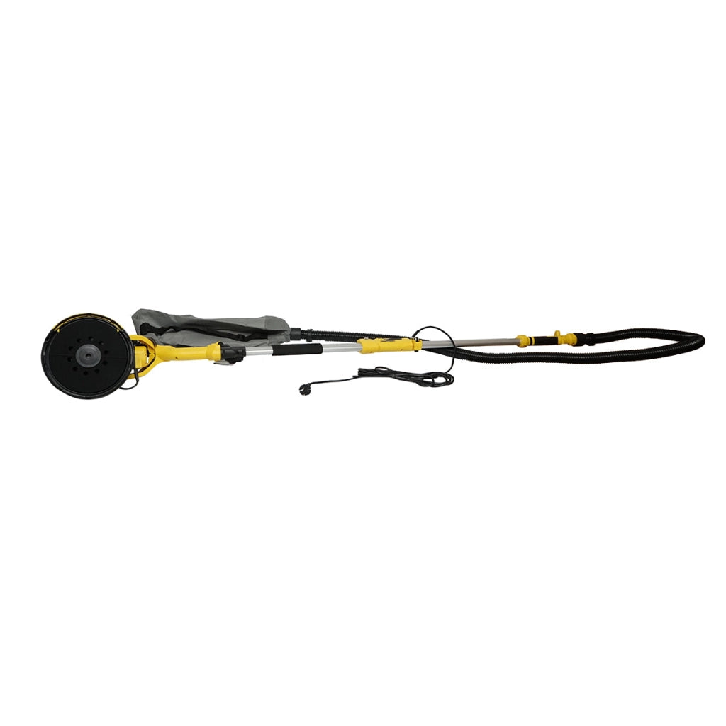 Levigatrice a giraffa per pareti e soffitti con aspiratore e sacco, 880 W, 220 V, 5 velocità 1000-2100 giri/min, braccio telescopico 125-180 cm, testa illuminata con 72 LED, 6 dischi da 225 mm Crownman