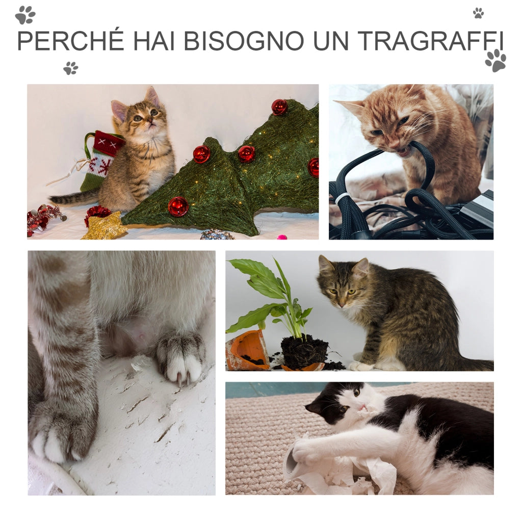 Tiragraffi per Gatti 165cm ¨C Xylo ¨C Colonna con Graffiatoio Trespoli Grigio 60x50x165cm