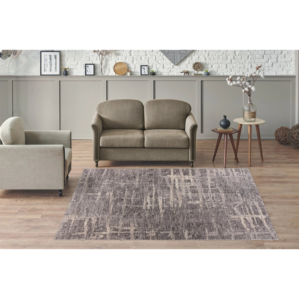 Tappeto di design artistico Jaka 325 crema e grigio