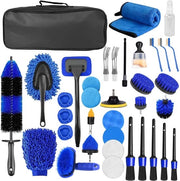 Set di pulizia a vapore 36 pezzi - Set di spazzole - Vanne di ventilazione - Ruote - Superfici - Borsa in tela 42 x 16 x 12 cm - Set di pulizia