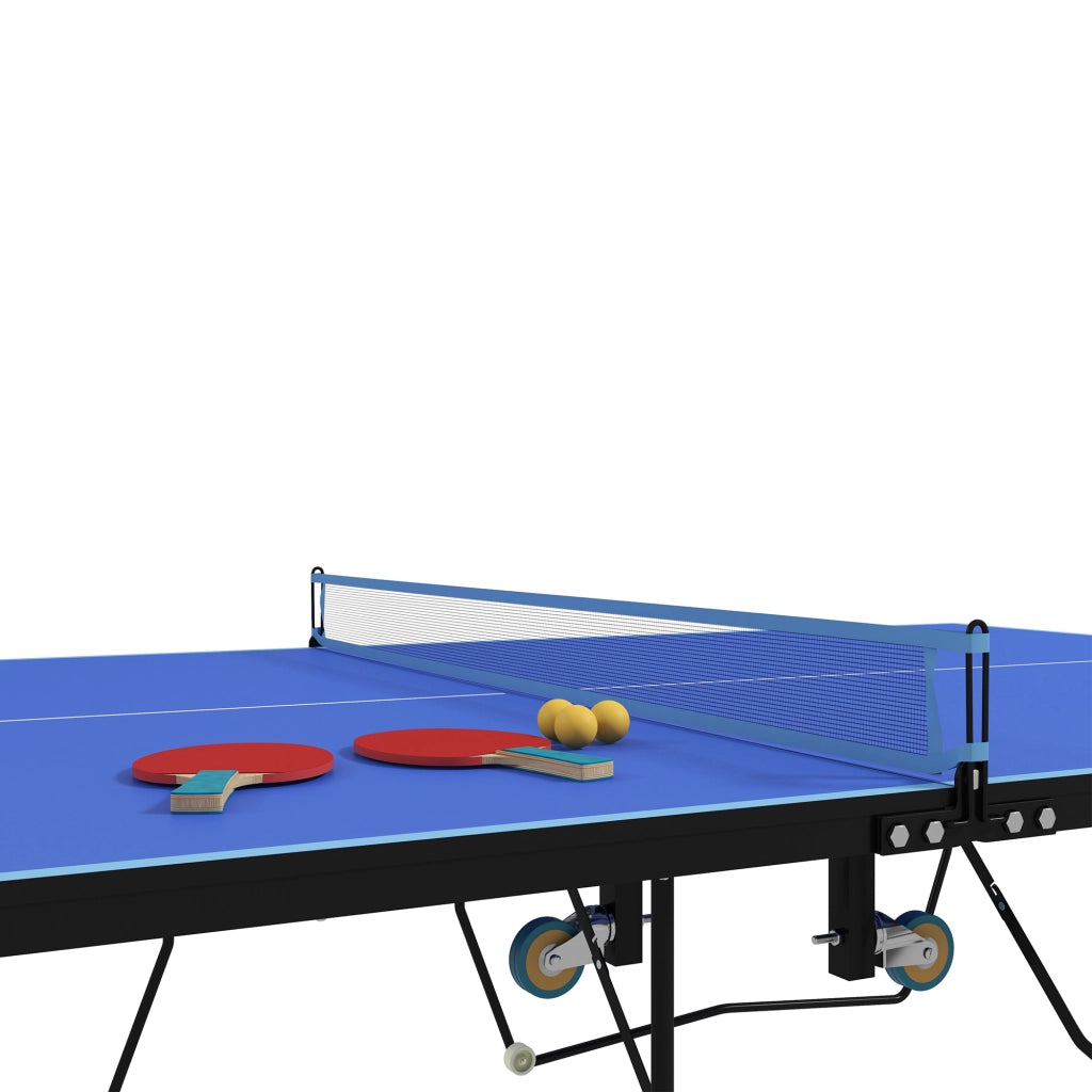 Tavolo da Ping Pong Pieghevole ¨C Xylo ¨C 8 Ruote, Telaio Acciaio, MDF, 274x152,5x76cm, Blu