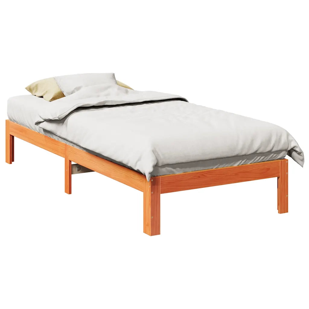 Letto senza Materasso-Struttura Letto Marrone Cera 80x200 cm Legno di Pino 695387