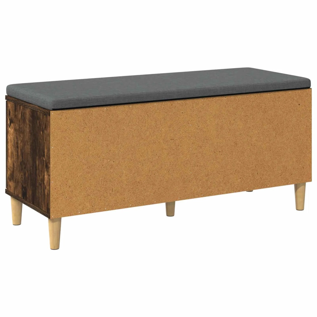 Panca per ingresso con cuscino-Sgabello-Panca da Corridoio Rovere fum¨¦ 60 x 38 x 46 cm 110608