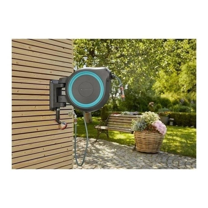 Gardena 18620-20 avvolgitubo da giardino Rocchetto montato a muro Automatico Nero