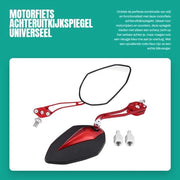 Specchio retrovisore universale per motociclo e scooter - lega di alluminio - duraturo - viti 8mm/10mm - visibilità chiara - specchio per motociclo