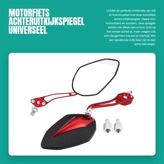Specchio retrovisore universale per motociclo e scooter - lega di alluminio - duraturo - viti 8mm/10mm - visibilità chiara - specchio per motociclo