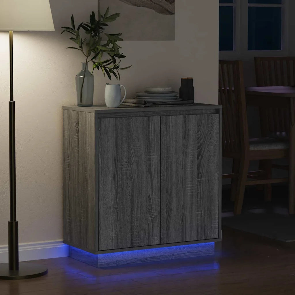 Credenza | Madia LED per Grigio Sonoma 71 x 34,5 x 75 cm