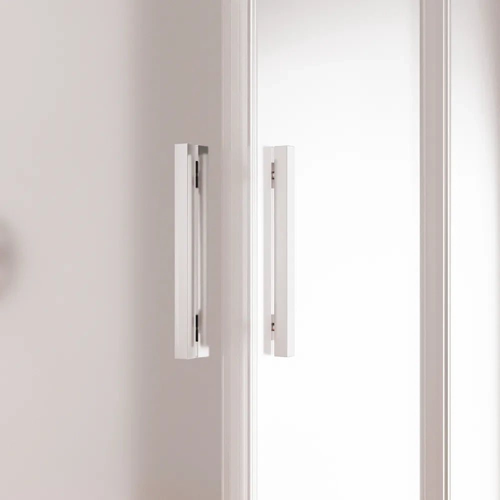 Box doccia angolare 80x80cm con profili cromati slim vetro 6mm opaco h190 | Portofino