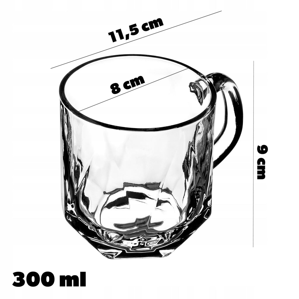 Bicchieri KADAX da 300 ml per caffè, tè e altre bevande, con manico, set da 4