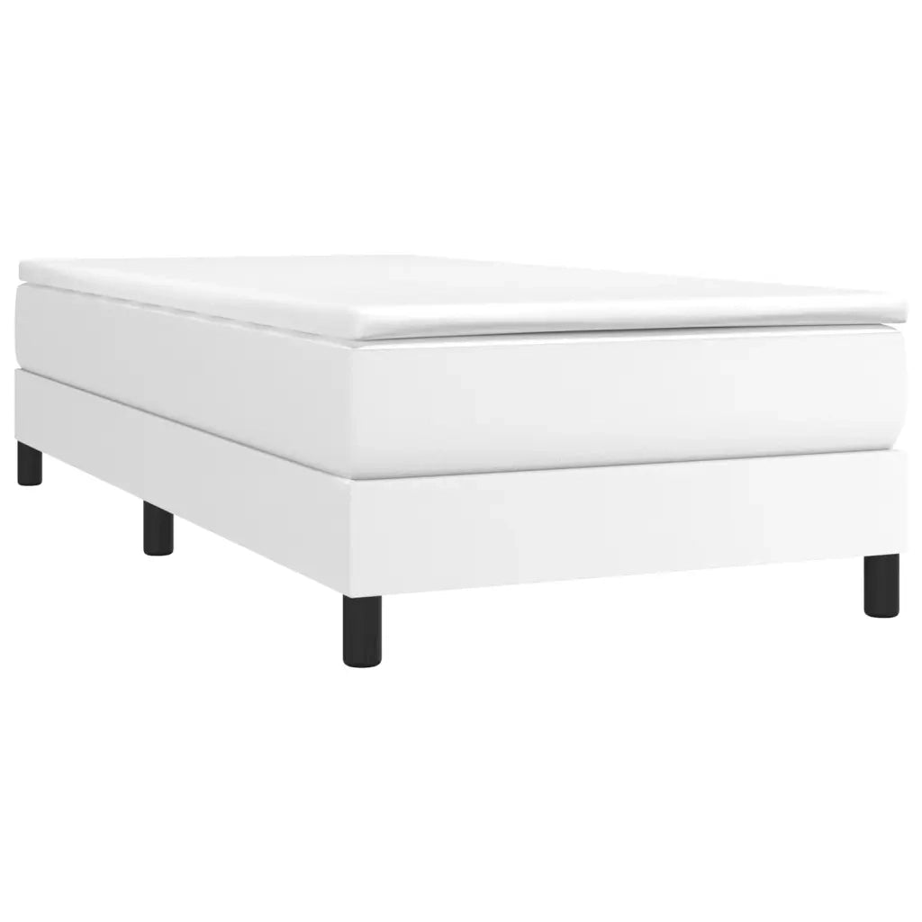 Giroletto a Molle con Materasso-Struttura Letto Bianco 100x200 cm in Similpelle 978025