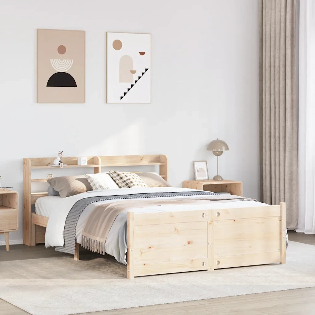 Giroletto con Testiera 150x200 cm in Legno Massello di Pino 3306764