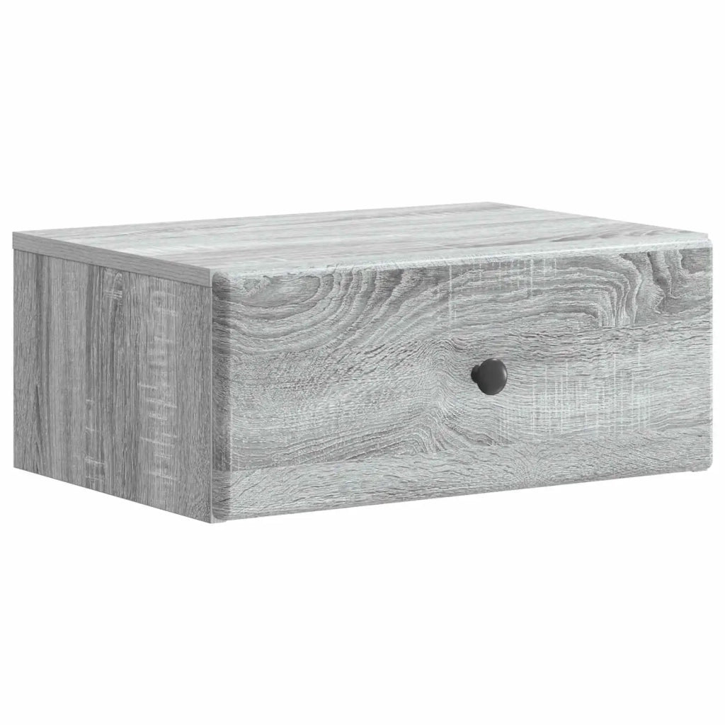 Set di 2 Comodini | Armadio da Notte | Mobiletto da notte a muro Grigio Sonoma 49 x 34,5 x 20 cm