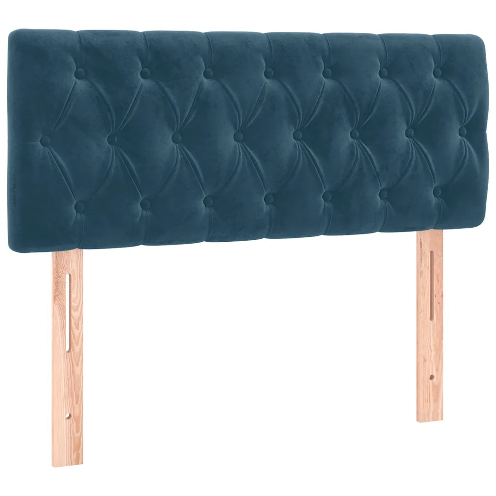 Giroletto a Molle con Materasso-Struttura Letto Blu Scuro 90x190 cm in Velluto 615480