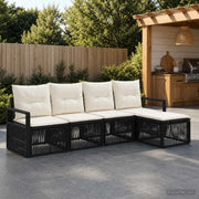 Set Divano da Giardino 4 pz Nero polyrattan 3435697